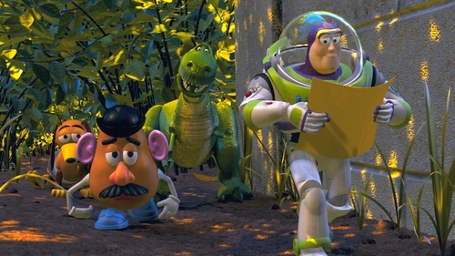  Where was the first place that Buzz, Ham, Mr. Potato Head, Rex and Slinky look for Woody?