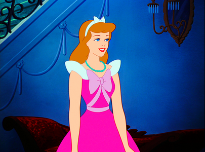 ★ Walt Disney Details - Cinderella: Princess Cinderella's dress is pink, but what are the colors of the shoes she's wearing in this sequence? ★