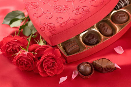The first heart-shaped box of chocolates was introduced in ____.