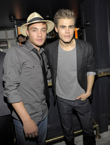 With who Paul Wesley (Stefan) is here?