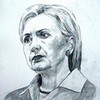 Hillary Clinton, portrait drawing, marker on paper eltjohanna photo