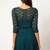 Spoon Neck 3/4 Sleeve Lace Dress - Green Lollie4 photo