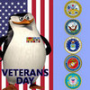 Skipper honors Veterans Day with service branch logos and service ribbons. Thank you, veterans! SJF_Penguin2 photo