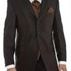 CoCo Brown Shadow Pinstripe Wool Feel Mens Suit mensusaclothing photo