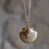 Shell Picture Locket with pearl and Trumpet Shell charm maande2 photo