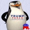Skipper with the 2016 Trump-Pence logo. SJF_Penguin2 photo