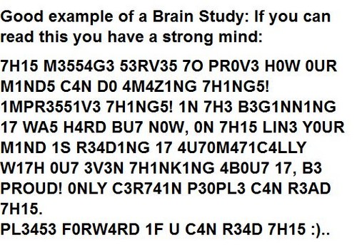  Can you read this?? (brain study)
