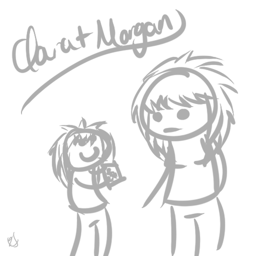  Evan's drawings- Clara and Morgan.