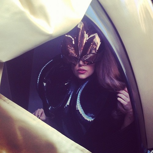  Gaga arriving at FAME launch at Macy's