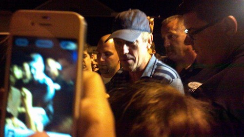  Hugh Laurie signing autographs after the show, concerto in Red Bank, NJ on Sept. 7, 2012
