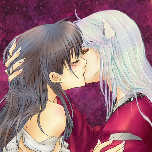  Kagome and Inuyasha kiss