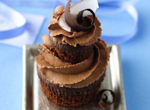 double dark cokelat coconut cupcake