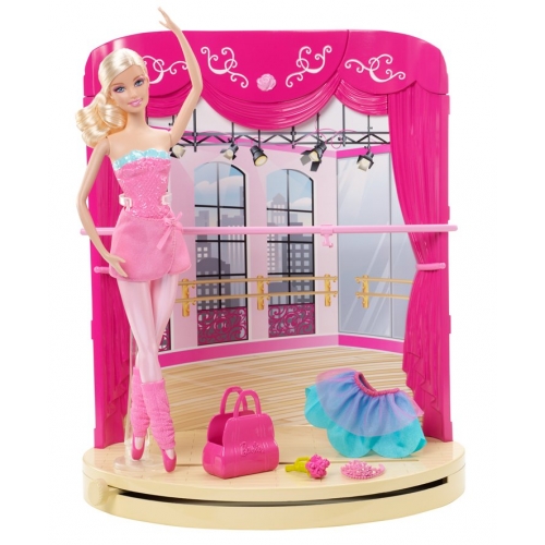  Barbie in the kulay-rosas Shoes - Ballet Studio playset
