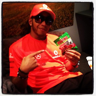 Lewis After Hungarian GP Twit Pic