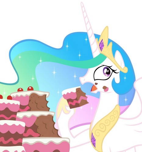  Princess Celestia eating a cake