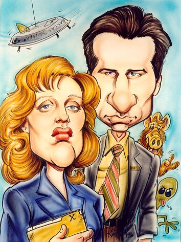 Scully and Mulder caricature