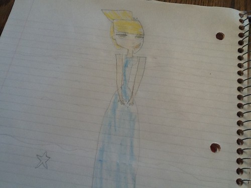  my free-hand sketch of Bridgette's prom dress...