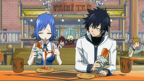  "This is Juvia's first time eating this."