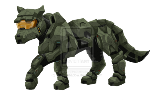  Master Chief as a wolf.