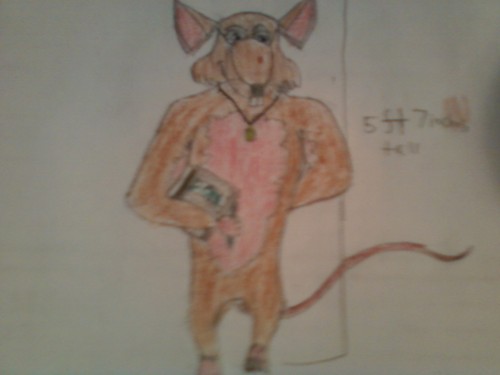  My OC as a sewer rat. ( about the same size as me, but shorter. My Ratinized OC is 5ft7)