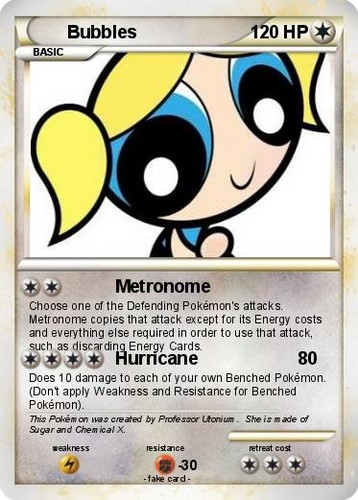  Powerpuff Bubbles pokemon TCG card