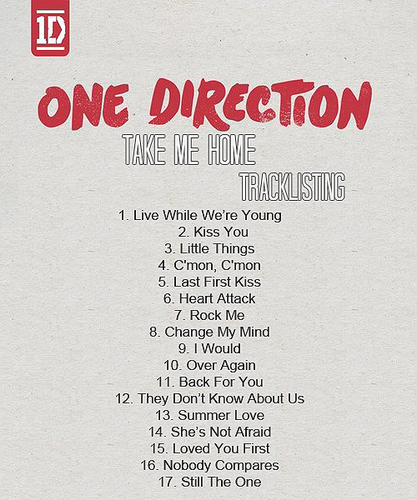  Take Me inicial Confirmed Tracklist :)