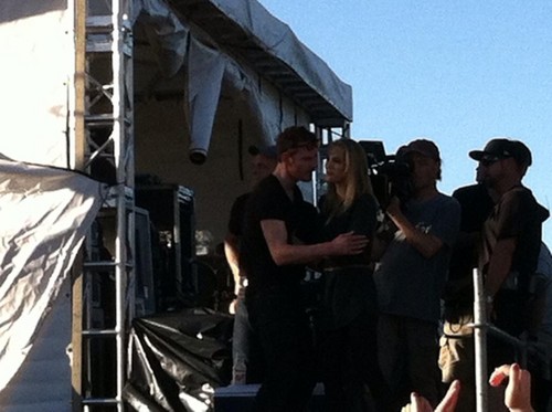  Filming with Boyd Holbrook at a church and with Michael Fassbender at ACL Музыка Festival in Austin,