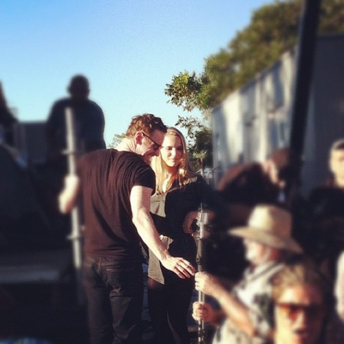  Filming with Boyd Holbrook at a church and with Michael Fassbender at ACL موسیقی Festival in Austin,