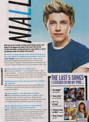 Niall Horan ,my আইপড JB! Seventeen Magazine (November)