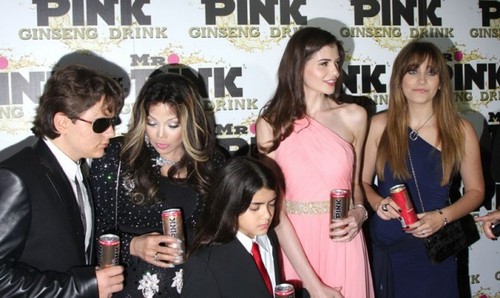 Prince Jackson, Latoya Jackson, Blanket Jackson, ? And Paris Jackson at Mr Pink Drink Launch Party
