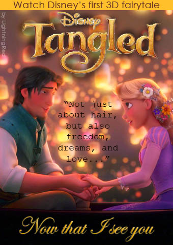 Rapunzel and Flynn on DVD Cover