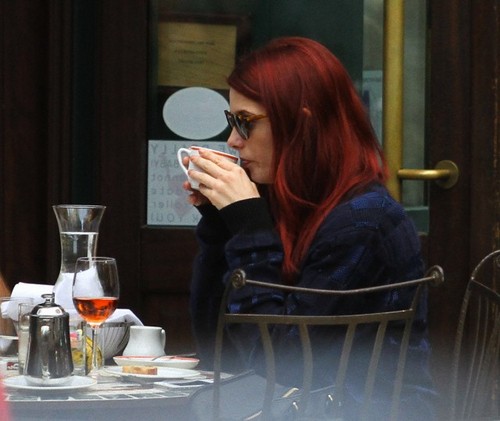  Ashley Greene shows off her NEW Red Hair While Having Lunch with Friends, In New York City October 2
