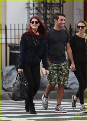  Ashley Greene shows off her NEW red hair while having lunch with friends, In New York City October 2
