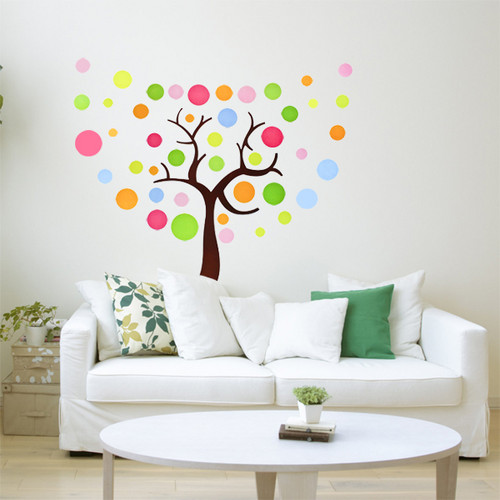  Colorful pohon dinding Sticker