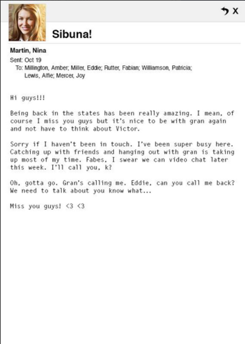  email from Nina!