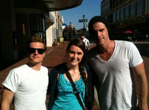  Josh and liam with a fan today (10.17)