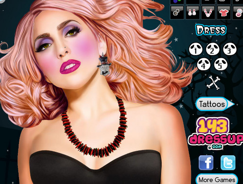  Lady Gaga Dia das bruxas Party Makeup Game