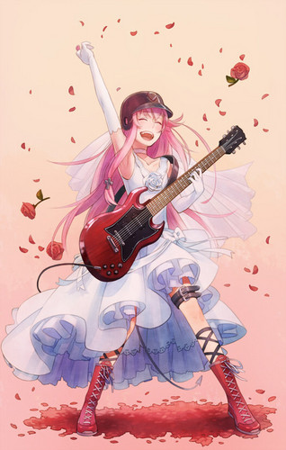  animê violão, guitarra girl