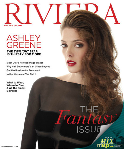Ashley on the cover of 'Riviera - Orange County' Magazine.