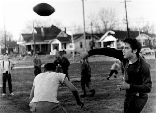  Elvis plays football, December 27, 1956.