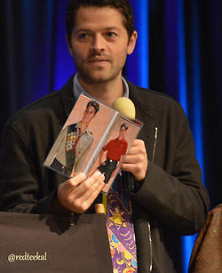  Misha with old pics of Jensen