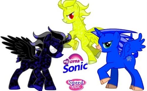My Little Sonic: Sonic, Super Sonic, and Super Dark Sonic