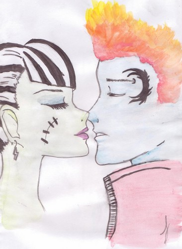  a copy drawing of frankiexholt kissing