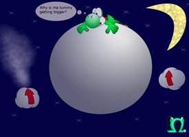 inflated yoshi in space