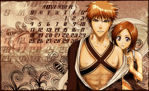  IchiHime Calendar Desktop - November 2012 by *Child-of-the-Ashes