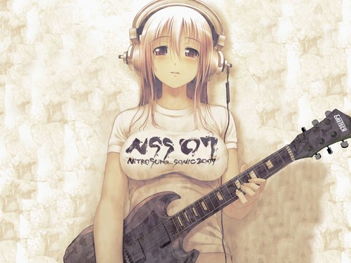  animé girl guitare