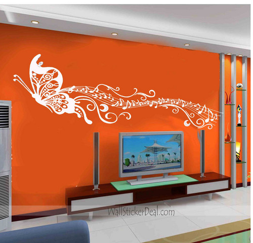 Butterfly Dancing with Music Wall Stickers