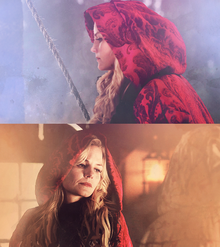  Characters swap — Emma cisne as Red Riding capucha, campana