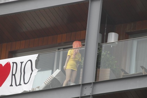 Gaga at her hotel in Rio