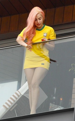 Gaga at her hotel in Rio